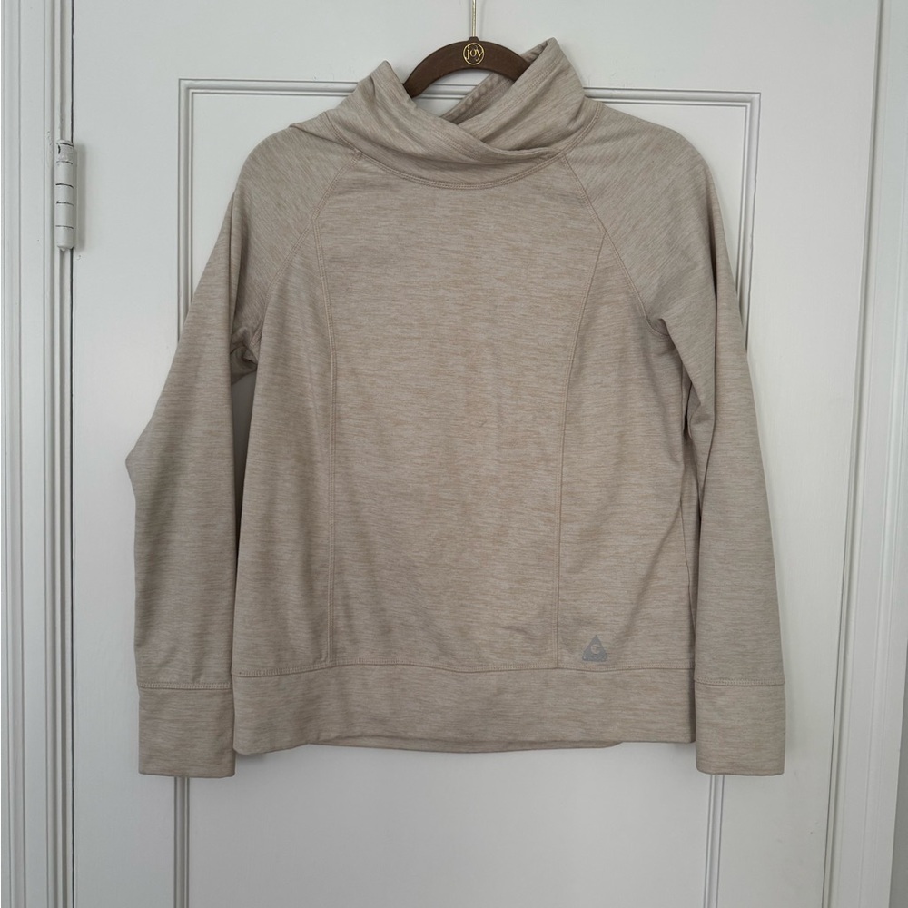 Women's Beige Mockneck sweatshirt